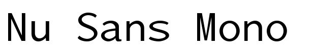 Nu Sans Mono font